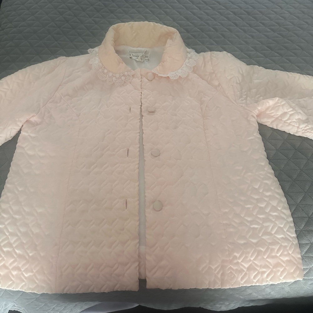 Dior Light Pink Quilted bed jacket